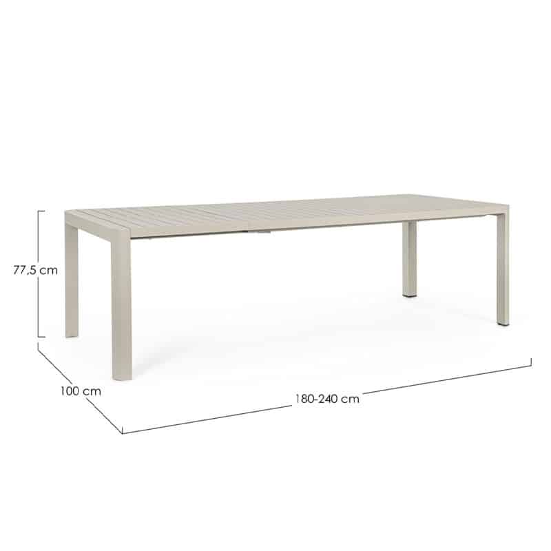 Achat table extensible beige Kiplin Bizzotto décoration outdoor piscines et spas