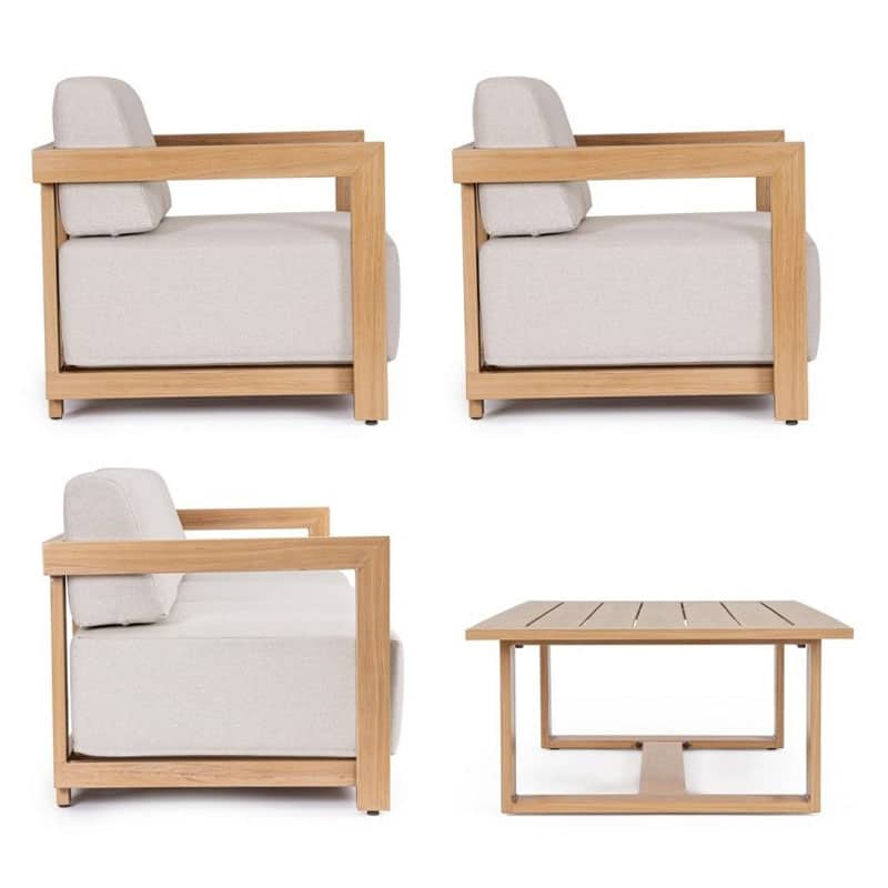 Salon de jardin Theseus Bizzotto teck beige Avelin Piscine & Spas